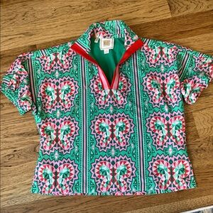 Emily McCarthy Butterfly Print Popover Top. Size Small- excellent condition